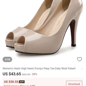 Nude Peep Toe Pumps (Size 40)
